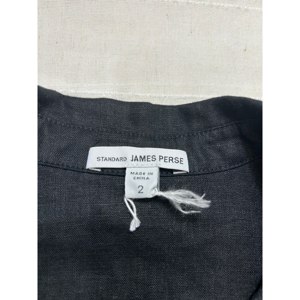 JAMES PERSE Linen Button Down Short Sleeve Boxy Relaxed Shirt 2/M - Picture 4 of 9